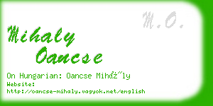 mihaly oancse business card